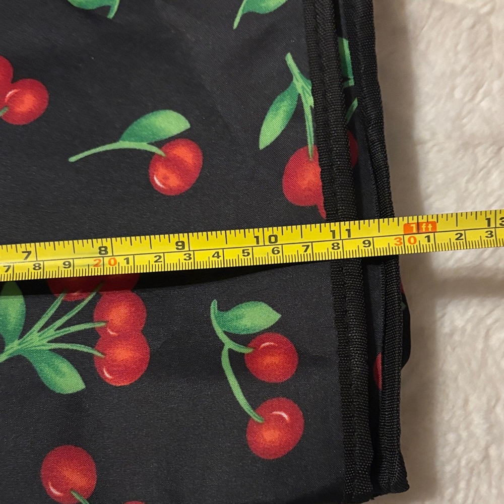 Cherry Print Black Tote Bag-NWOT - Picture 5 of 6